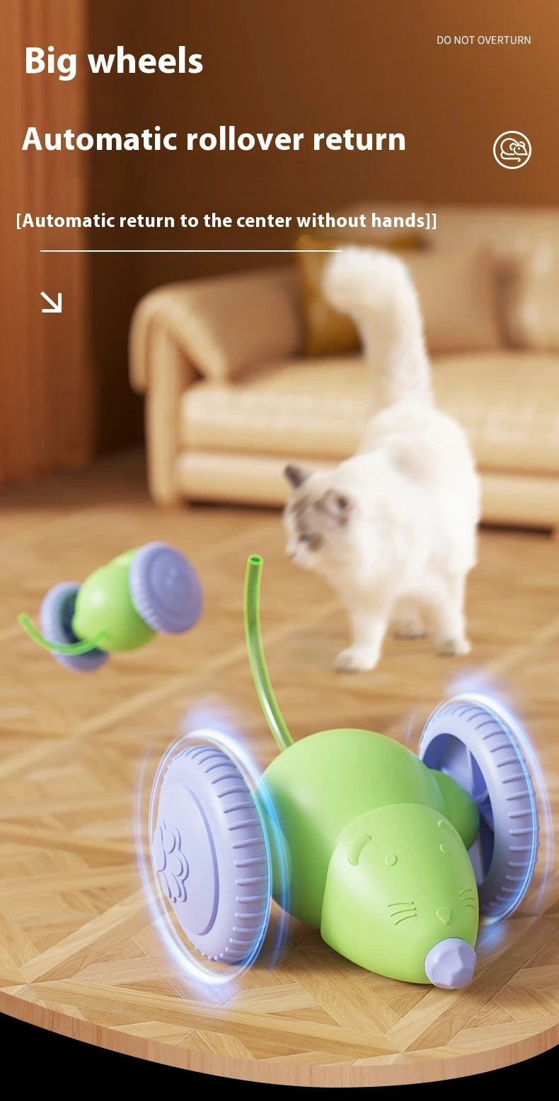 🐭 Rato Elétrico Recarregável Smart: Brinquedo Gato Automático com Desvio Inteligente de Obstáculos!