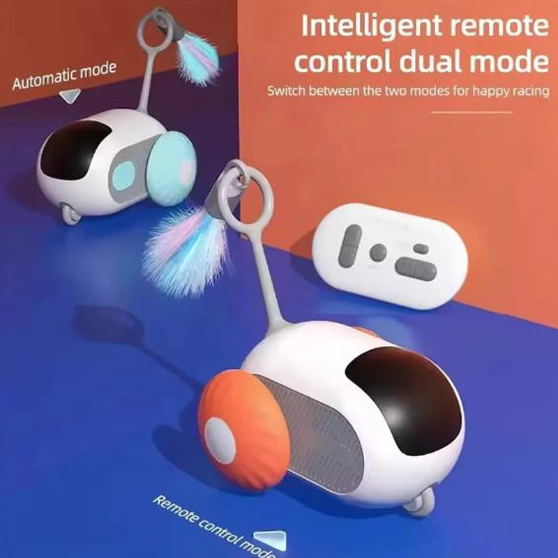 🏎️ Carro Esportivo Smart RC: Controle Remoto, Penas e Ratos para Gatos – Caçada em Alta Velocidade!