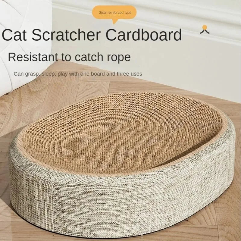 🐾 Arranhador Ninho Oval 2 em 1: Papelão Ondulado Ultra-Resistente para Descanso e Garras!