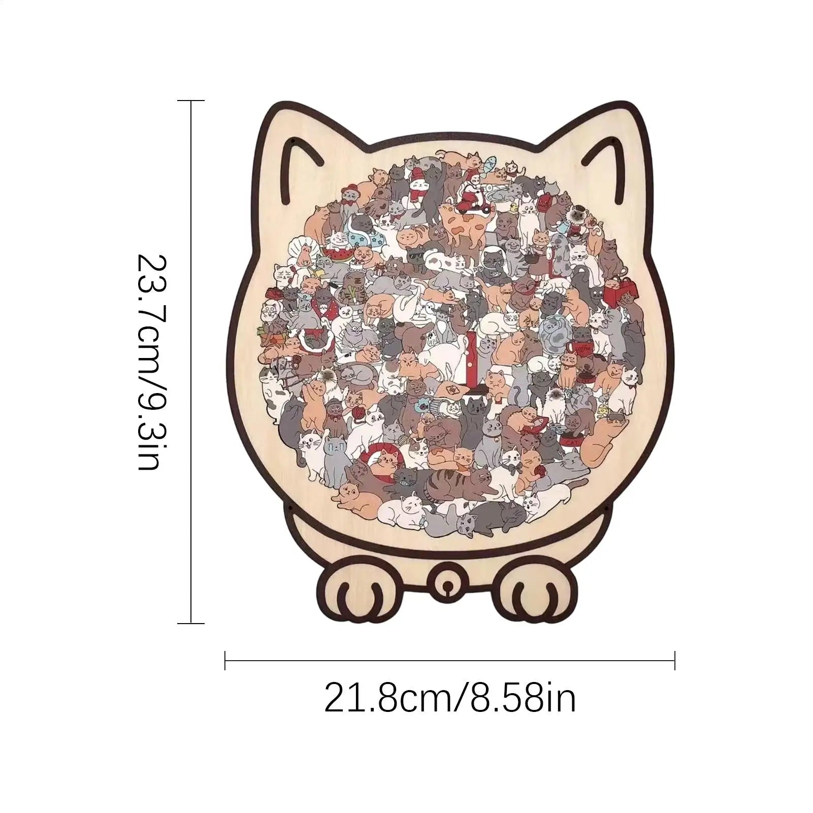 🧩 Quebra-Cabeça de Madeira 135 Peças: Design de Gato Irregular – Presente Único para Cat Lovers!