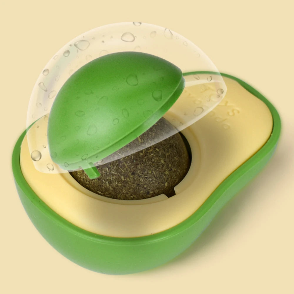 🌿 Bola de Catnip Natural 2 em 1: Adesiva de Parede, Giratória e Limpeza de Dentes para Gatos!