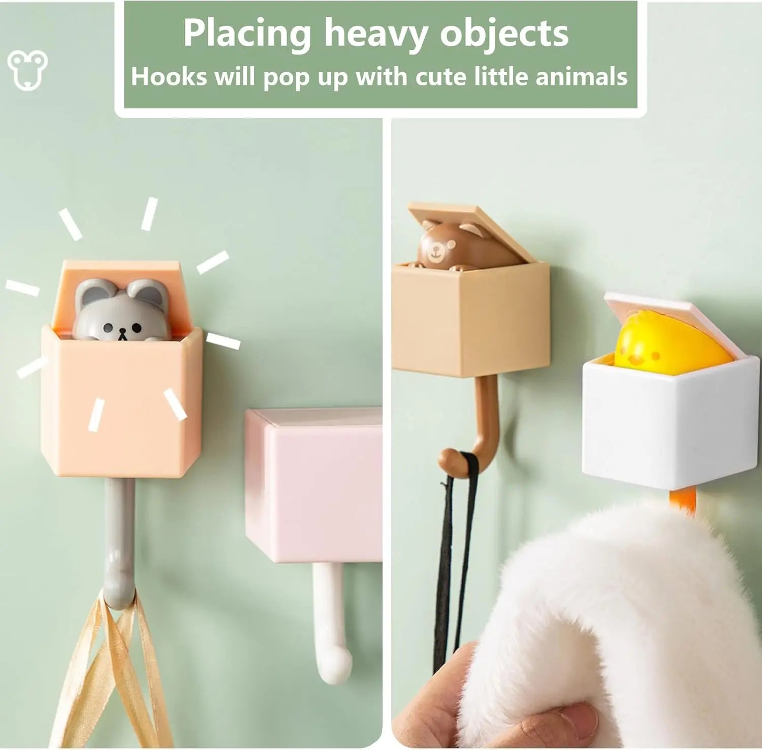 😻 Ganchos Adesivos Gato Cartoon: Decoração Divertida e Organização Fácil para Paredes e Portas!