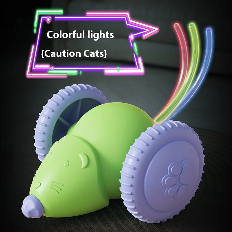 🐭 Rato Elétrico Recarregável Smart: Brinquedo Gato Automático com Desvio Inteligente de Obstáculos!