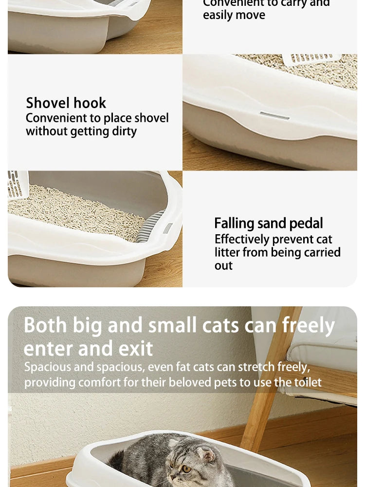 🚽 Caixa de Areia Semi-Fechado Grande: À Prova de Respingos e Ideal para Gatos Maiores!