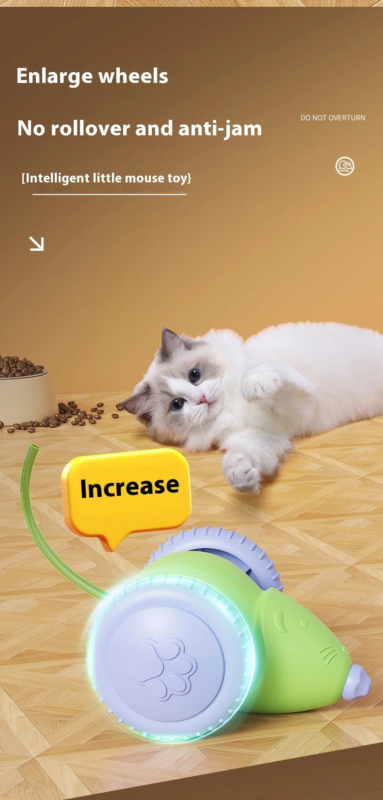 🐭 Rato Elétrico Recarregável Smart: Brinquedo Gato Automático com Desvio Inteligente de Obstáculos!