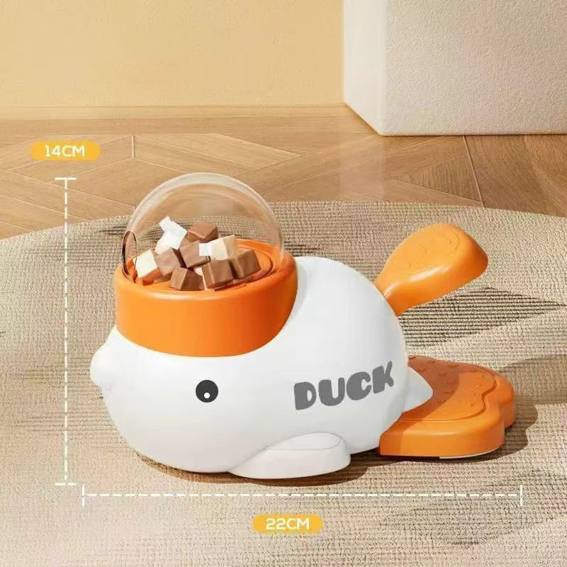 🦆 Patinho Amarelo Smart: Dispensador de Ração, Brinquedo de Inteligência e Auto-Entretenimento para Cães e Gatos!