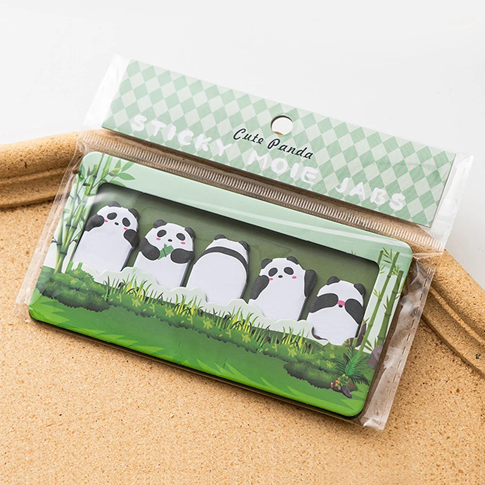 🐼 Bloco de Notas Adesivas Cartoon: 150 Folhas com Capivara, Panda e Gato – Papelaria Criativa!