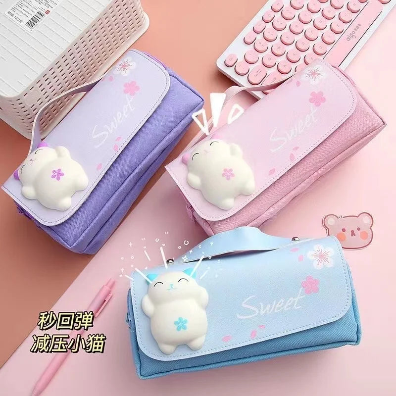 🇰🇷 Estojo 3D Kawaii de Descompressão: À Prova d'Água, Estética Coreana e Alívio do Estresse!