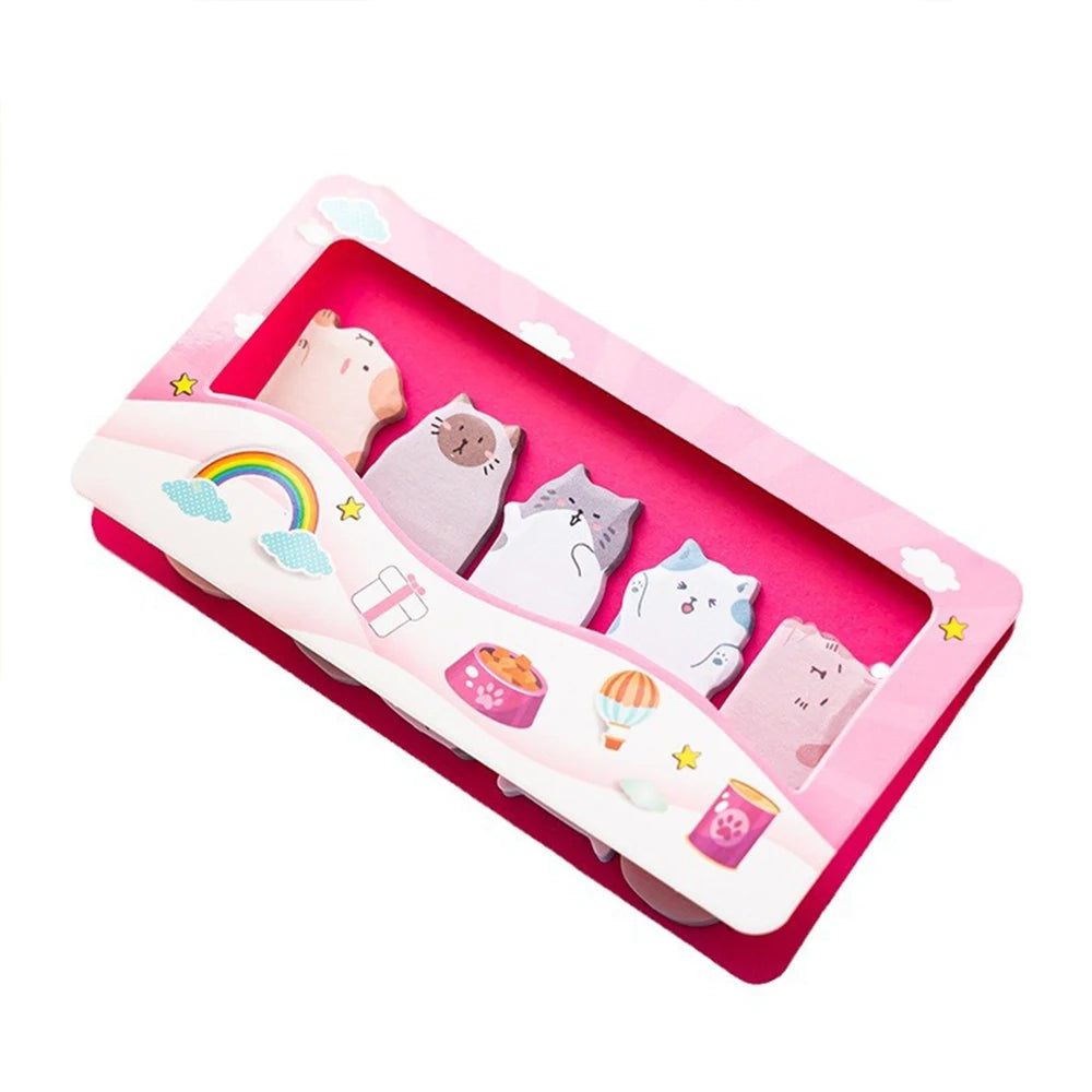 🐼 Bloco de Notas Adesivas Cartoon: 150 Folhas com Capivara, Panda e Gato – Papelaria Criativa!