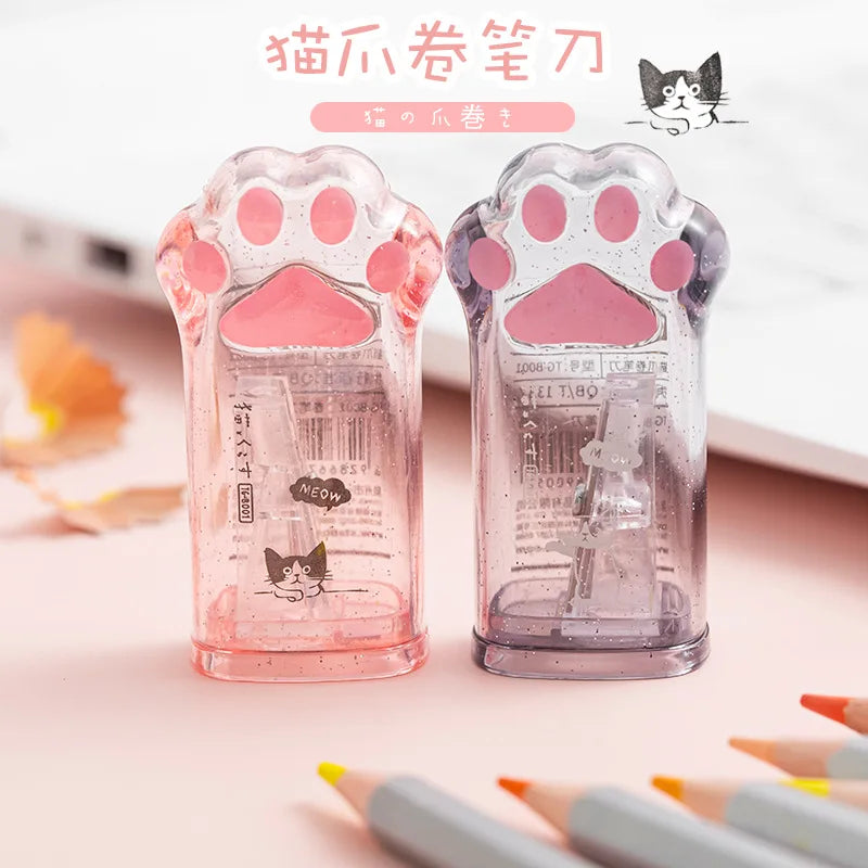 🐾 Apontador Pata de Gato Kawaii: Fofura Coreana para Lápis de Estudantes!