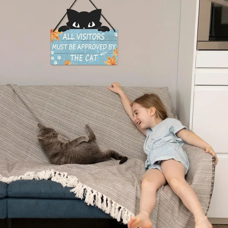 😂 Placa Rústica "Gatos Bem-Vindos, Pessoas Toleradas" – Humor Felino para Casa e Escritório!