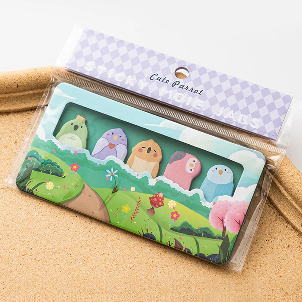 🐼 Bloco de Notas Adesivas Cartoon: 150 Folhas com Capivara, Panda e Gato – Papelaria Criativa!