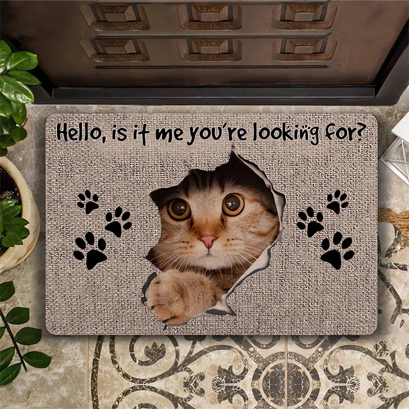 🤩 Tapete Antiderrapante Gato Fofo: Lavável à Máquina para uma Casa Livre de Pelos e Estilosa!