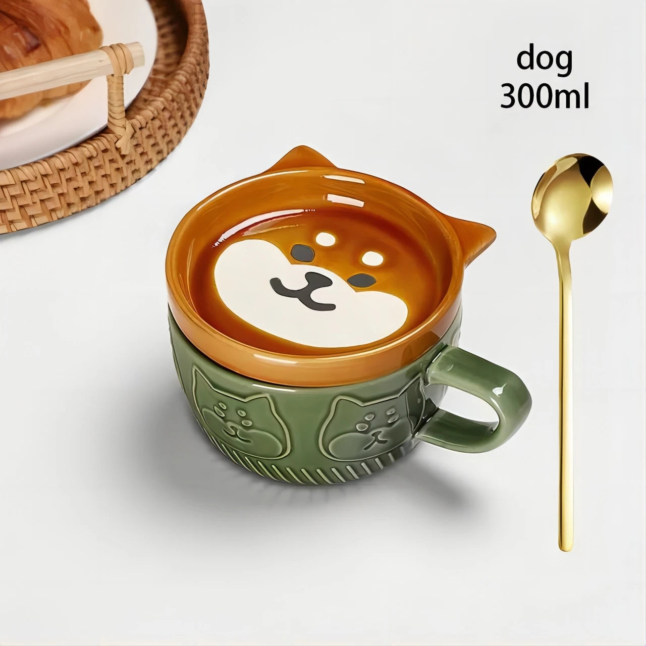 ☕ Caneca de Cerâmica Animal Cartoon: Com Tampa, Perfeita para Casais e Presentes Infantis!