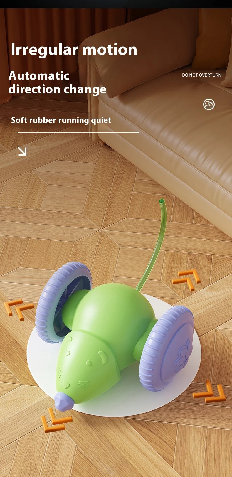 🐭 Rato Elétrico Recarregável Smart: Brinquedo Gato Automático com Desvio Inteligente de Obstáculos!