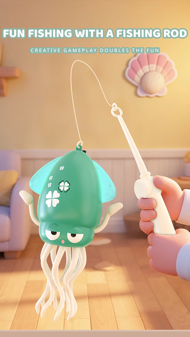 🐙 Brinquedo Polvo Dançarino Mágico: Luz, Música e Caçada Eletrizante para o Seu Thomas!