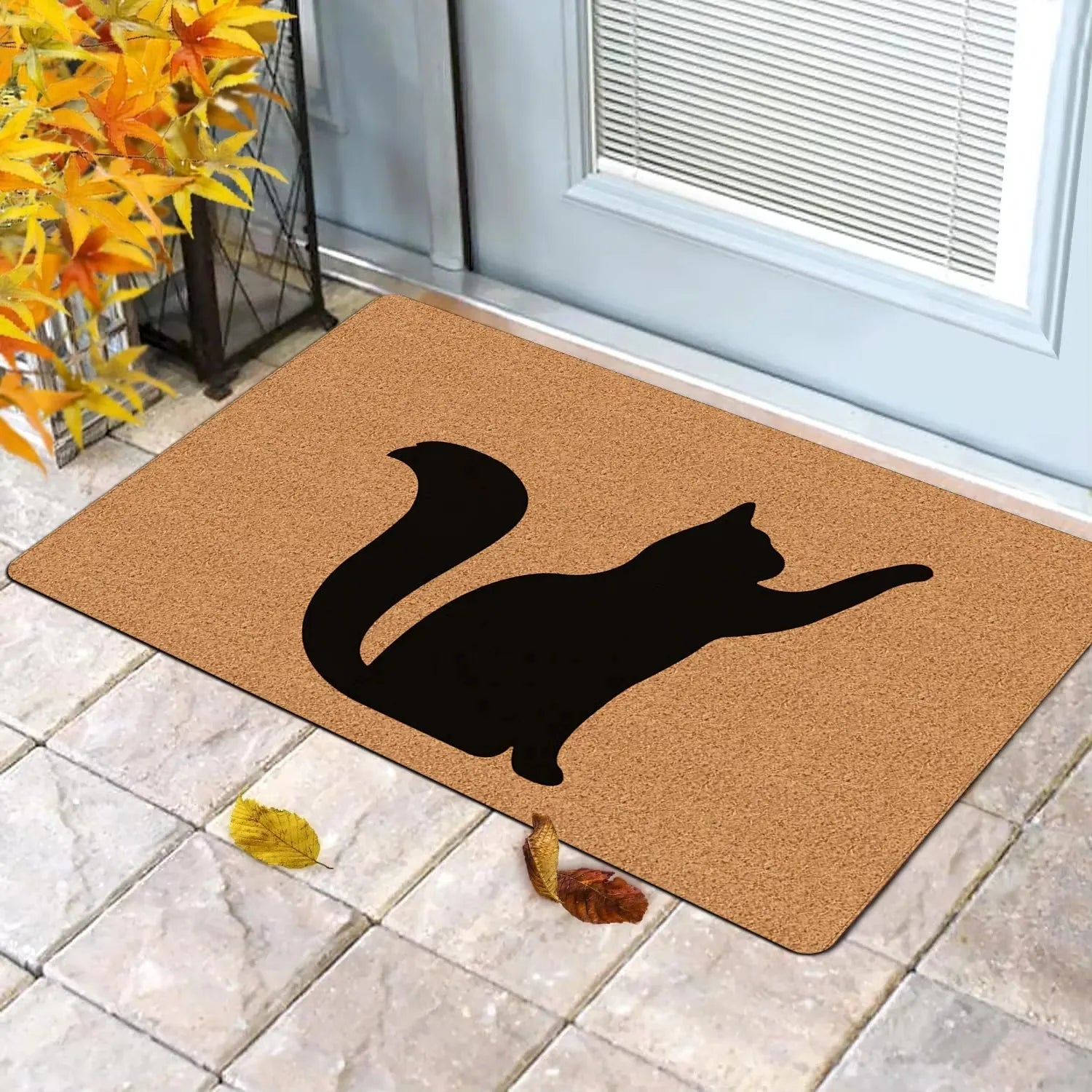 🐾 Tapete de Porta Tema Gato Fofo: Silhueta Elegante para Receber com Charme!