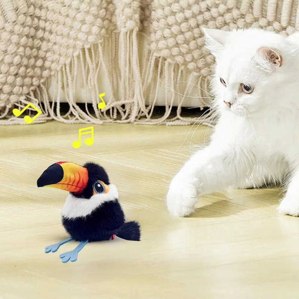 ⚡ Brinquedo Vibratório de Pelúcia Recarregável: Movimento Ativado por Pata para Caça em Interiores!