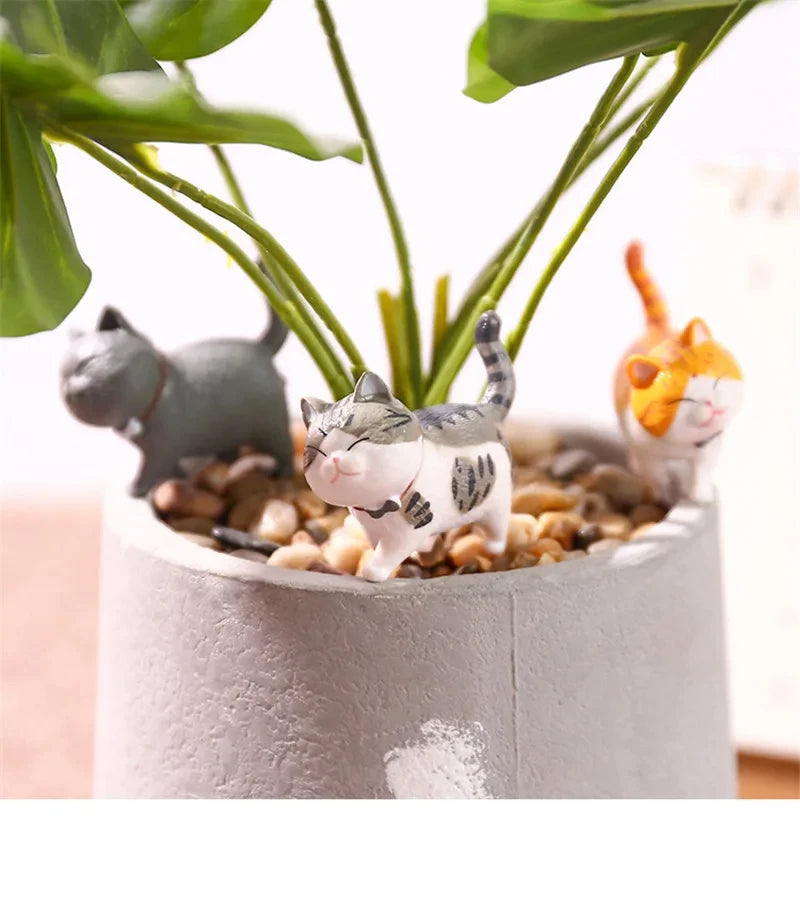 🔔 Conjunto 9 Miniaturas Gato: Estatuetas Fofas para, Decoração e Presente!