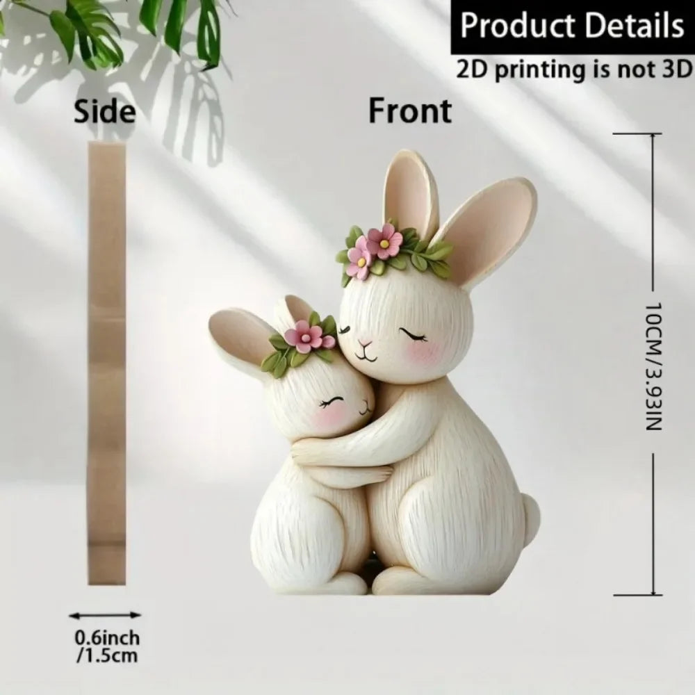 💖 Escultura Gatinhos Casal 2D: Madeira Rústica P&B – Presente Encantador para Cat Lovers!