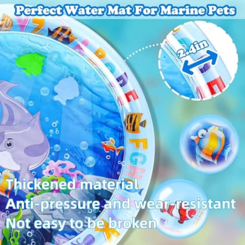 💧 Tapete Interativo de Água para Gatos: Splash Pad Interno, Refrescância e Alívio do Tédio no Verão!