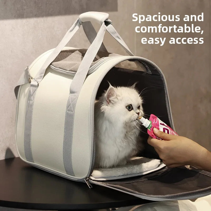 🎒 Bolsa de Ombro Único para Gatos: Respirável, Tecido Oxford, Grande Capacidade – Transporte Confortável!