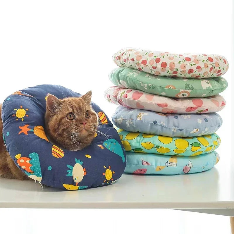 🩹 Colar Elizabetano Ajustável e Macio: Cone de Proteção Confortável para Gatos!