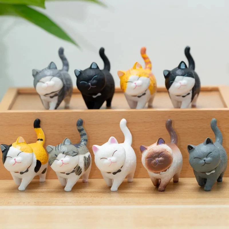 🔔 Conjunto 9 Miniaturas Gato: Estatuetas Fofas para, Decoração e Presente!