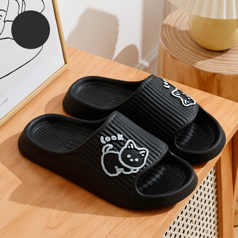 ☁️ Chinelos Nuvem Gatinho Fofo: Sola Macia, Antiderrapante – Conforto para Banheiro e Casa