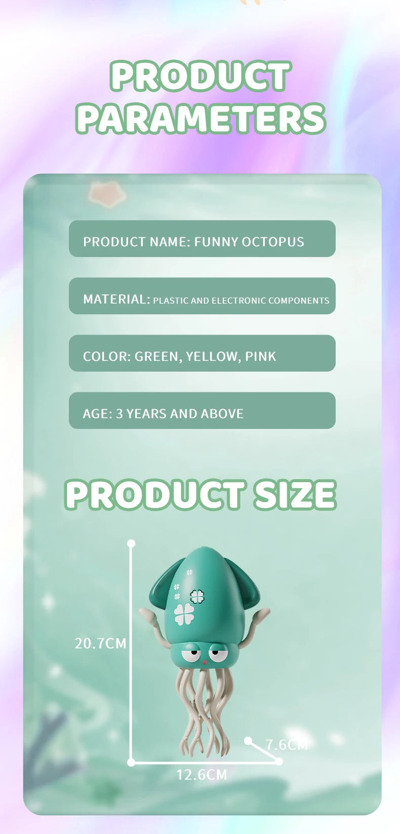 🐙 Brinquedo Polvo Dançarino Mágico: Luz, Música e Caçada Eletrizante para o Seu Thomas!