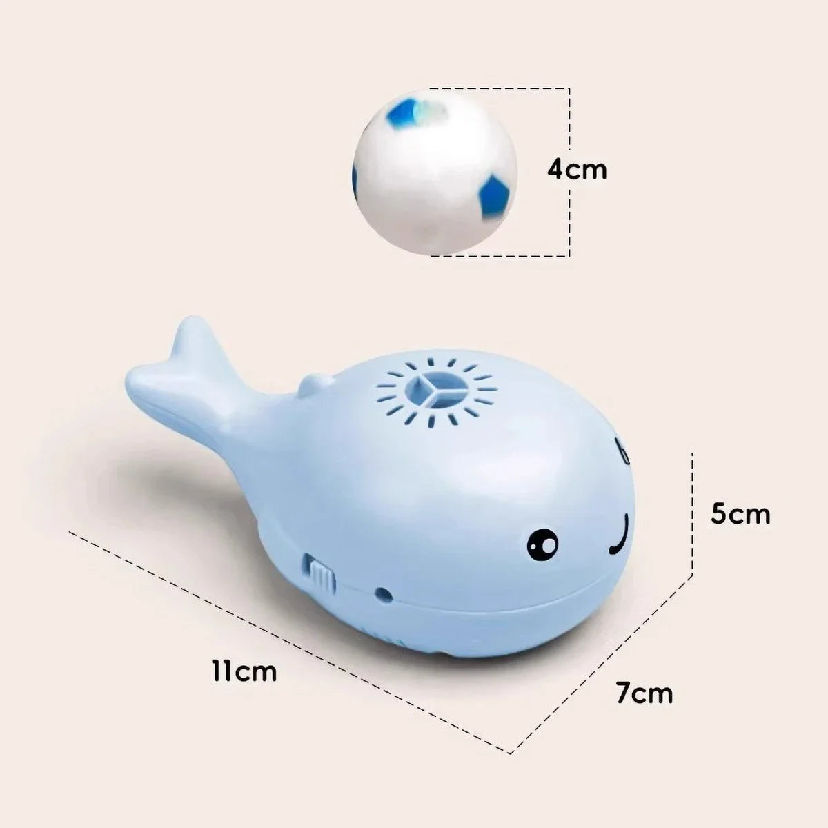 🐳 Brinquedo Bola Flutuante Elétrica: Baleia Portátil com Ventilador Duplo e Recarga USB (Certificado 3C)!