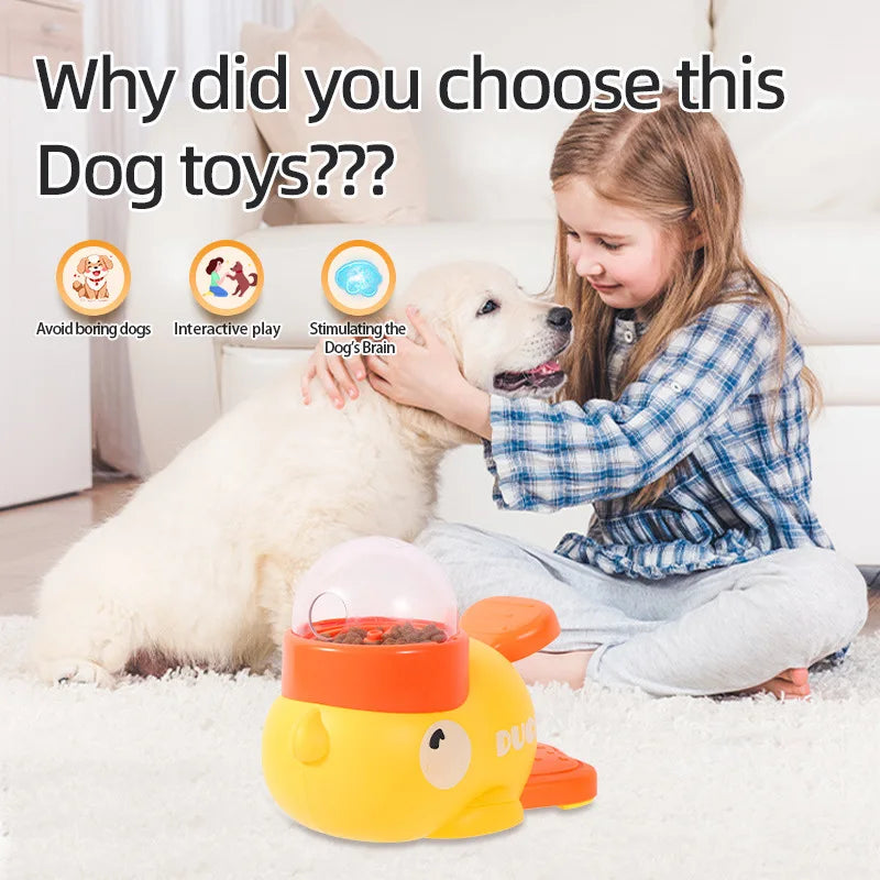 🦆 Patinho Amarelo Smart: Dispensador de Ração, Brinquedo de Inteligência e Auto-Entretenimento para Cães e Gatos!