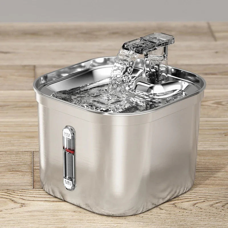 💧 Bebedouro Automático em Aço Inoxidável com Sensor e Filtro: Silencioso e Higiênico!