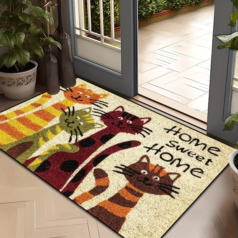 🏡 Tapete "Lar Doce Lar" para Gatos: Colchão de Feltro 100% Poliéster – Conforto e Decoração de Entrada!