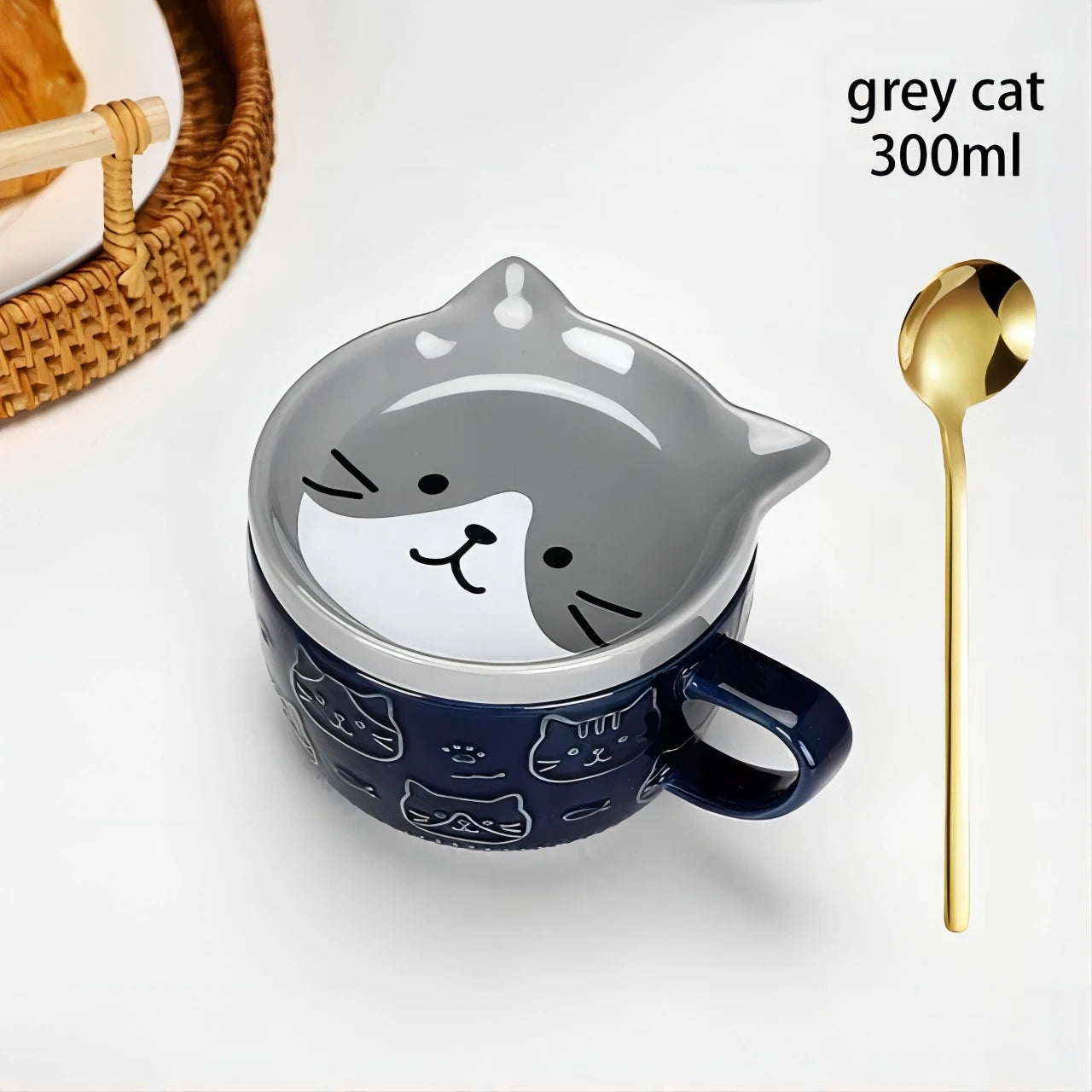 ☕ Caneca de Cerâmica Animal Cartoon: Com Tampa, Perfeita para Casais e Presentes Infantis!