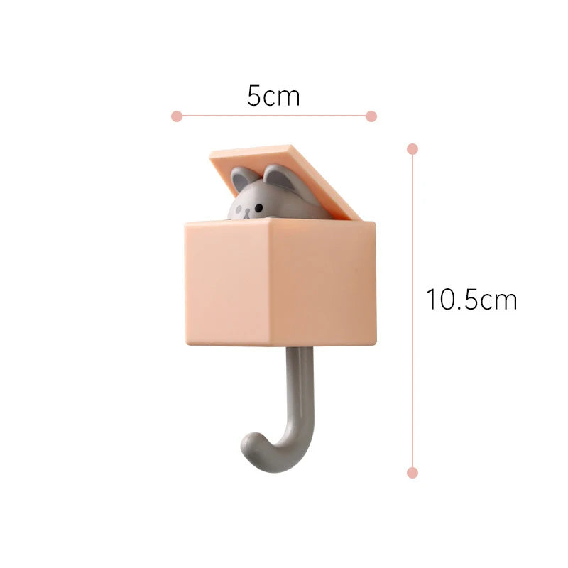 😻 Ganchos Adesivos Gato Cartoon: Decoração Divertida e Organização Fácil para Paredes e Portas!