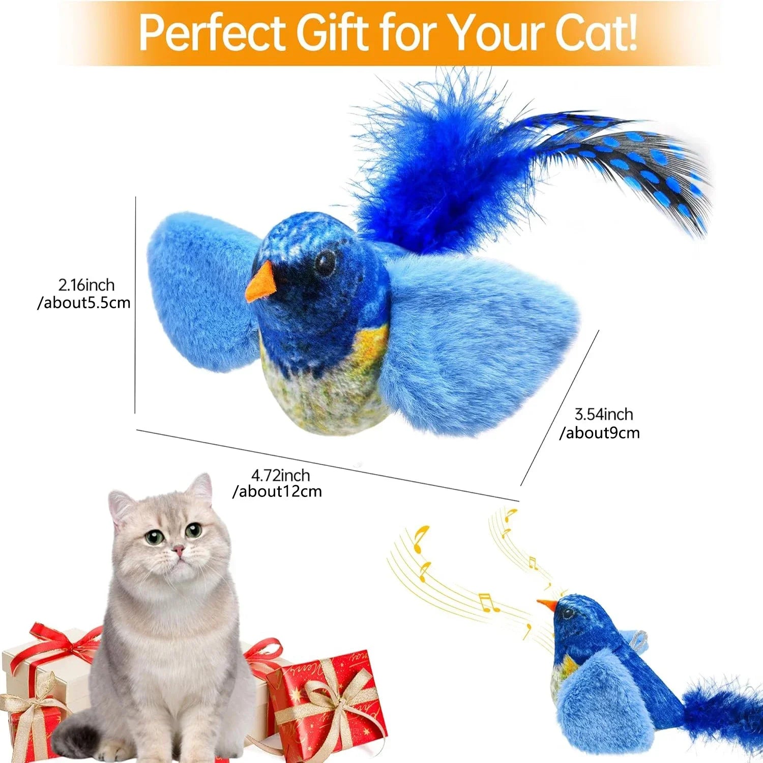 🐦 Pássaro Interativo de Pendurar: Brinquedo com Som e Catnip para Gatos – Caça e Auto-Entretenimento!