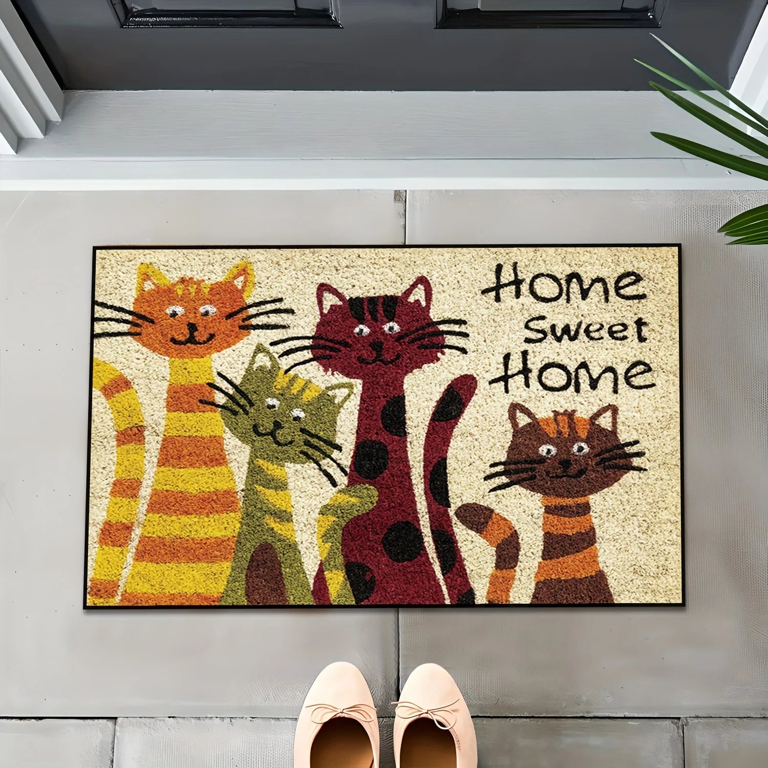 🏡 Tapete "Lar Doce Lar" para Gatos: Colchão de Feltro 100% Poliéster – Conforto e Decoração de Entrada!