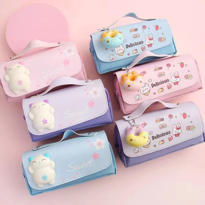 🇰🇷 Estojo 3D Kawaii de Descompressão: À Prova d'Água, Estética Coreana e Alívio do Estresse!