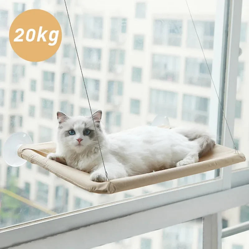☀️ Rede de Janela Premium para Gatos: Suporta até 20KG – Cama Suspensa e Solário!