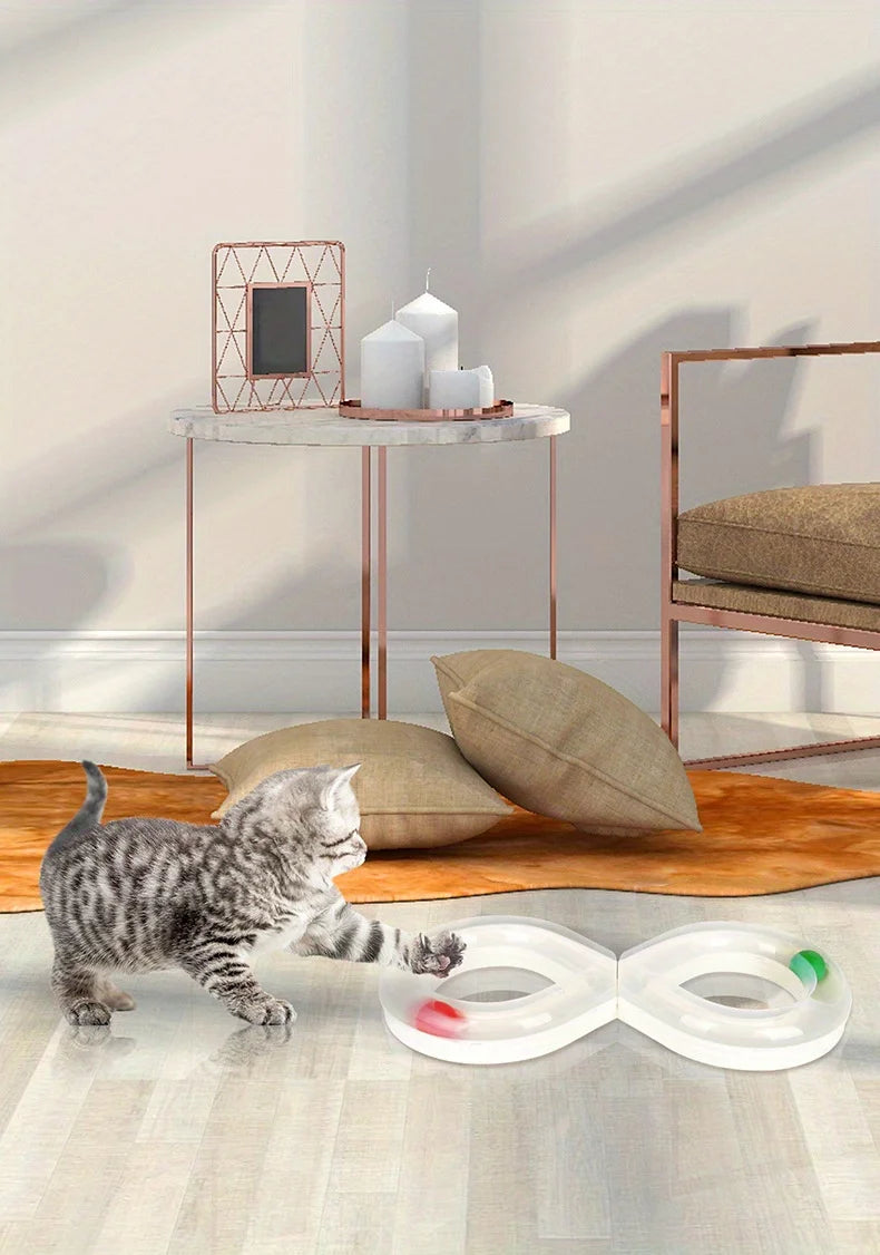 🔄 Pista Giratória Interativa para Gatos: Centro de Entretenimento Fácil de Limpar – Estímulo Mental e Caça!