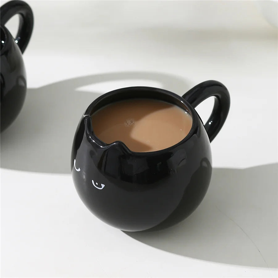 🐱 Caneca de Cerâmica em Formato de Gato: Criativa e Espaçosa (380ml) para o Seu Café!