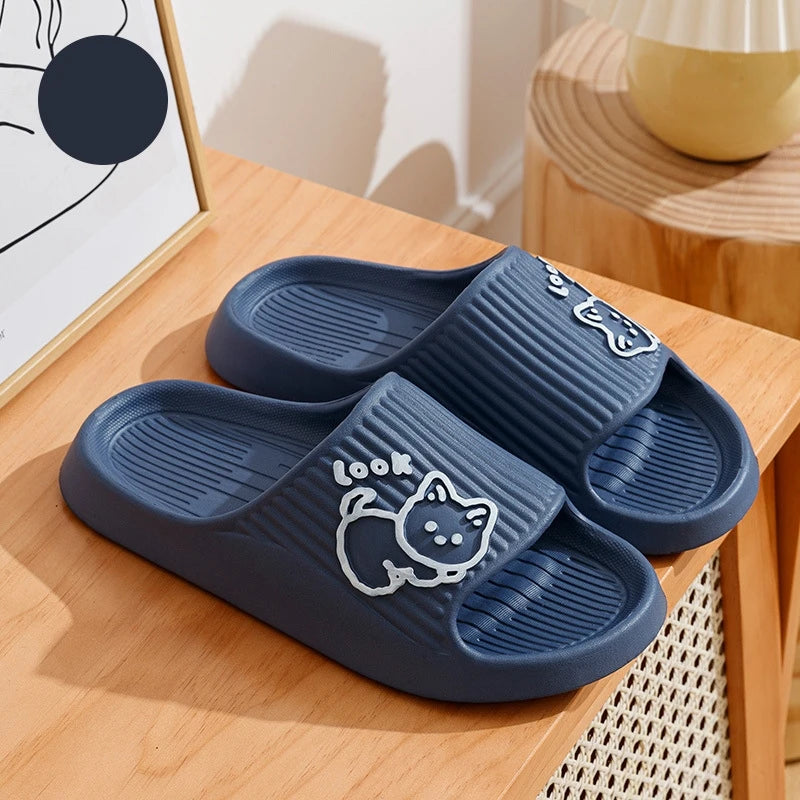 ☁️ Chinelos Nuvem Gatinho Fofo: Sola Macia, Antiderrapante – Conforto para Banheiro e Casa