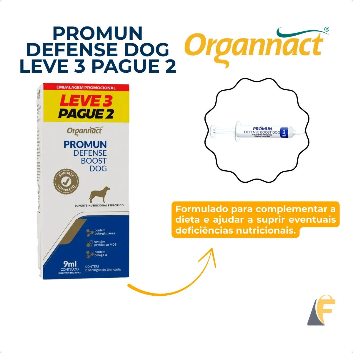 🛡️Frete Grátis: Kit 3 Promun Defense Boost Organnact: O Escudo de Imunidade para o seu Thomas!