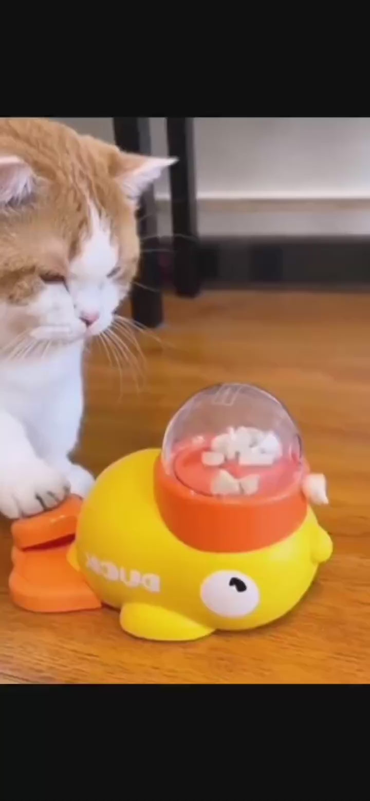 🦆 Patinho Amarelo Smart: Dispensador de Ração, Brinquedo de Inteligência e Auto-Entretenimento para Cães e Gatos!